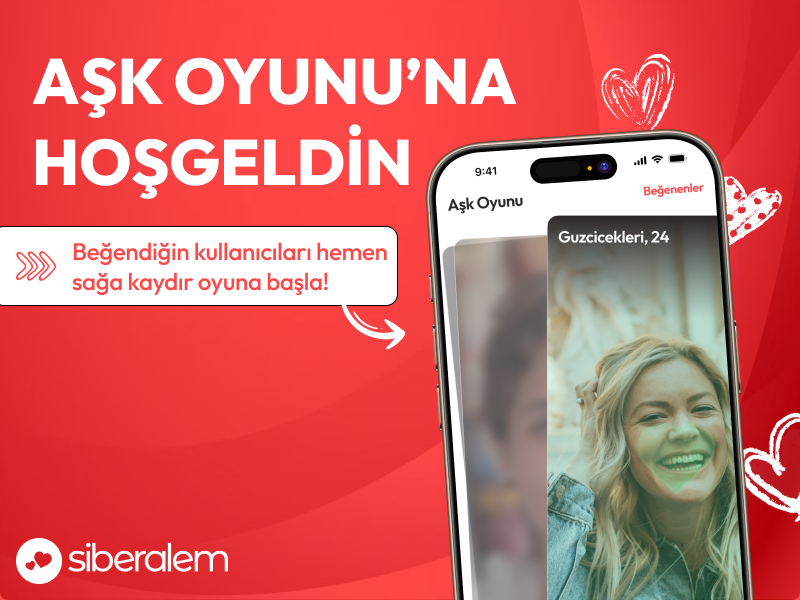 Siberalem'in popüler eşleşme özelliği Aşk Oyunu'nu keşfedin. Beğendiğiniz profilleri sağa kaydırarak nasıl anında sohbet etme şansı yakalayacağınızı öğrenin.